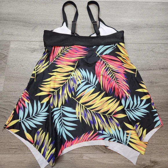 Womens Swimwear Top Ruffled Swim Dress Tummy Control - Picture 4 of 6